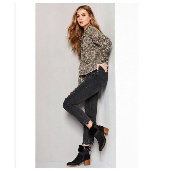 Free People We The Free High Rise Black Jeans Size 26  Distressed Women’s - Picture 1 of 4